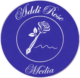 Purple logo with rose pen design.